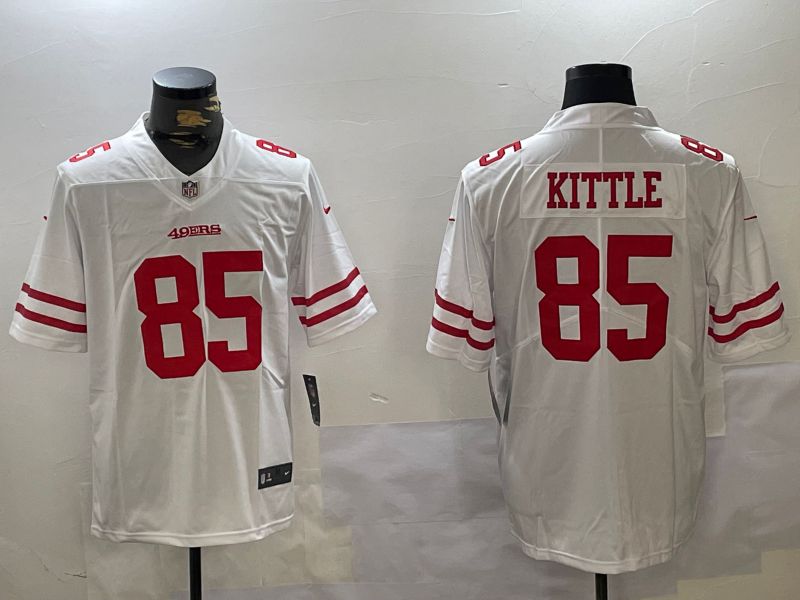 Men San Francisco 49ers #85 Kittle White 2024 Nike Vapor Limited NFL Jersey style 1->youth mlb jersey->Youth Jersey